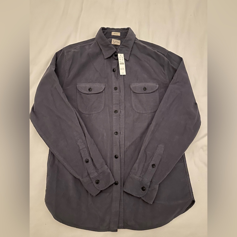 NWT J. Crew Men's Gray Garment-dyed corduroy workshirt - Picture 2 of 6